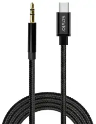 Kabelis SAVIO USB-C – MiniJack 3.5 mm 2m