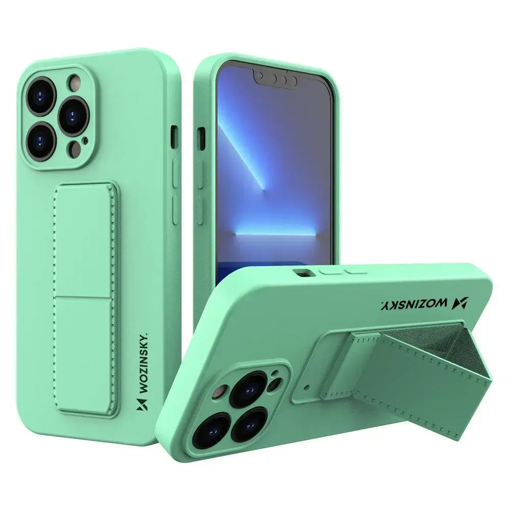 Wozinsky Kickstand maciņš ar statīvu telefonam iPhone 13 mini zaļš