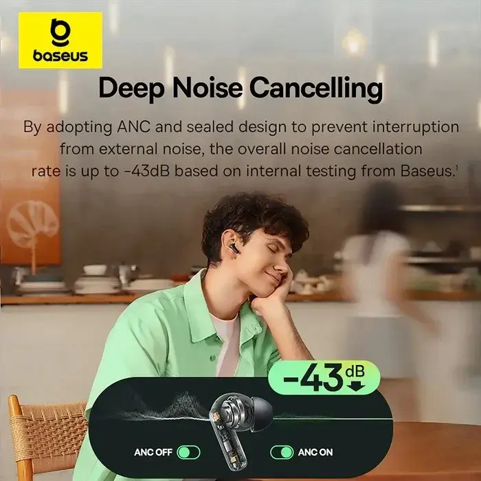 Baseus Bass BF1 NC In-Ear True Wireless Earphones Galaxy Blue