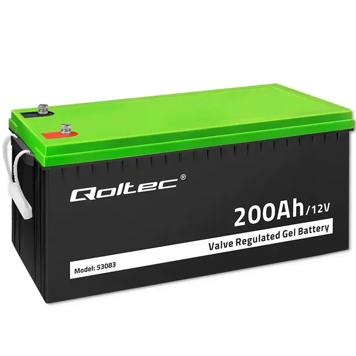 Qoltec Gel Battery | 12V | 200Ah | 59.5kg | Maintenance-free | Professional | LongLife | PV, UPS, camper, boat 