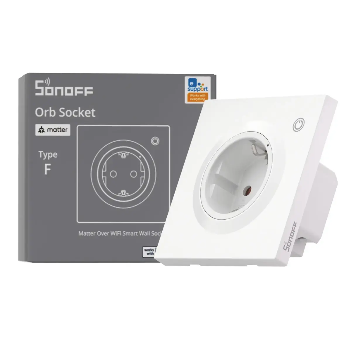 Išmanusis Orb sieninis lizdas Sonoff WS01TPF-E