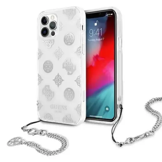 Guess GUHCP12LKSPESI iPhone 12 Pro Max 6.7" silver|silver hardcase Peony Chain Collection