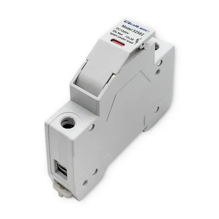 Qoltec Fuse base with diode + DC fuse| 1P|1000V |30A |10x38 |solar