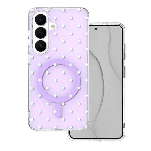 Bubble Dots Mag telefoni ümbris MagSafe toega Samsung Galaxy S26 (S942) lilla