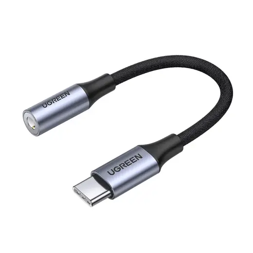 Ugreen AV161 adapter for headphones mini jack 3.5 mm (female) | USB-C (male) 10 cm - gray