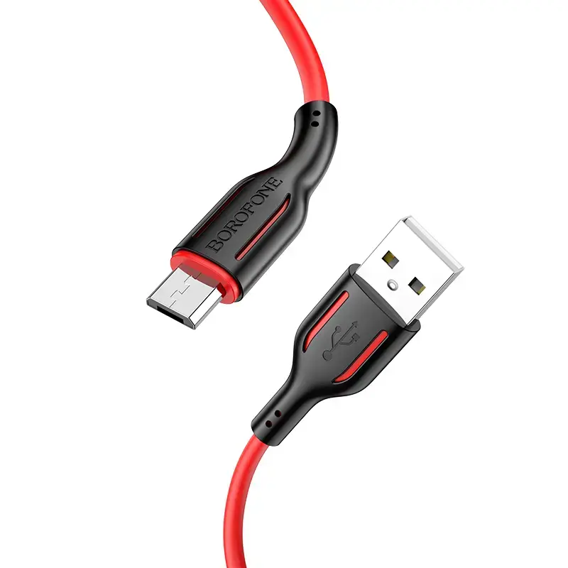 Borofone BX63 Charming data transfer and charging cable | USB-A to Micro USB | 12W | 1m | black, red