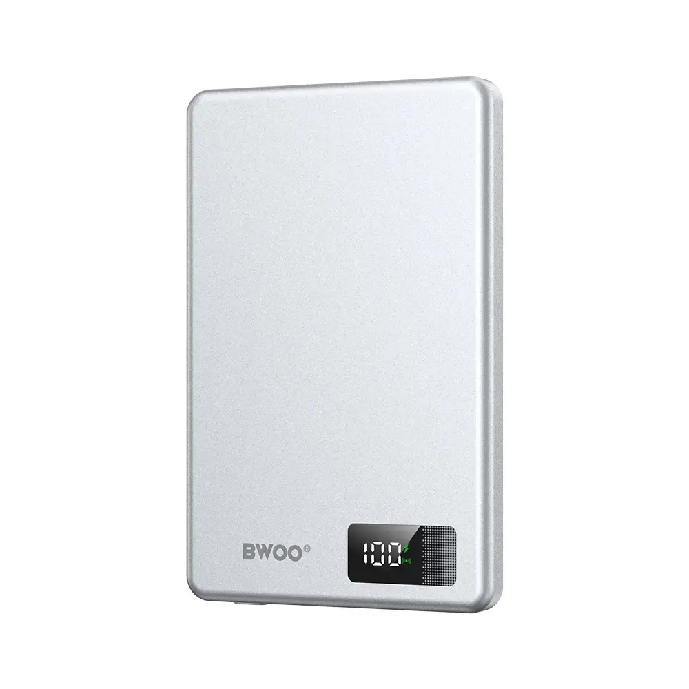BWOO P75 Power Bank | 5,000 mAh | 20W | PD | USB-C, MagSafe | LED Display | black