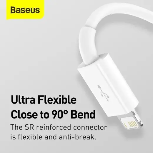 Baseus Superior Series 3-in-1 datu pārraides un uzlādes vads | USB-A uz USB-C, Micro USB, Lightning | 17.5W | 0.5m | balts