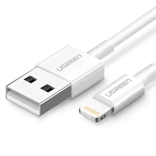 UGREEN US155 datu pārraides un uzlādes vads | MFI | USB-A uz Lightning | 12W | 2m | balts