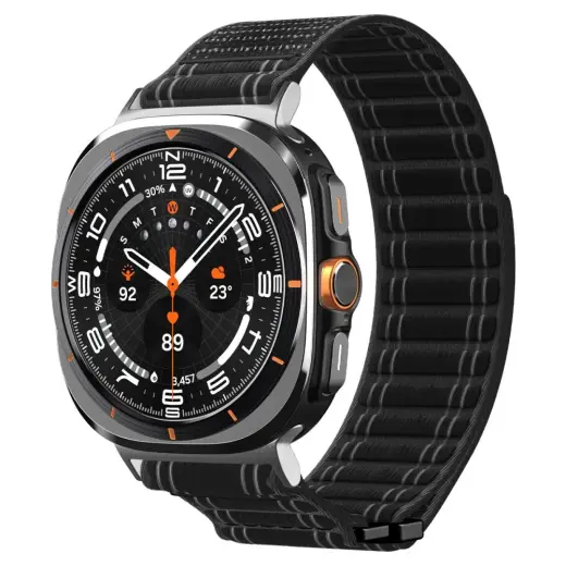 Spigen WBF0 išmaniojo laikrodžio dirželis Samsung Galaxy Watch Ultra (47 mm) | nailoninis | juodas