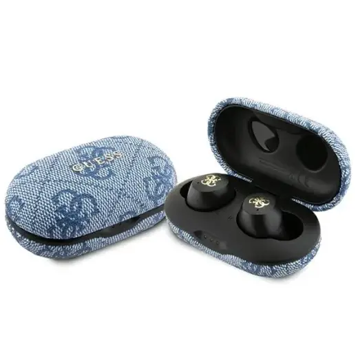 Guess słuchawki Bluetooth GUTWSP4EGB TWS + stacja dokująca ENC niebieski|blue 4G Metal