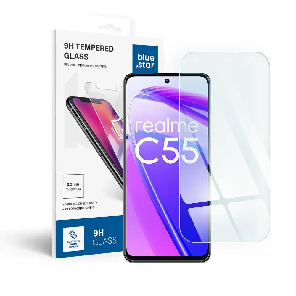 Tempered glass to Realme C55 Blue Star