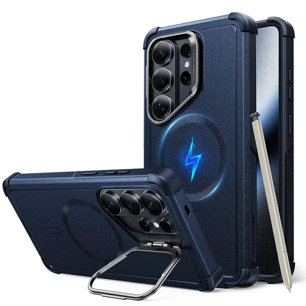 ESR Cyber Tough maciņš un ar statīvu telefonam Samsung Galaxy S26 Ultra (S948) zils