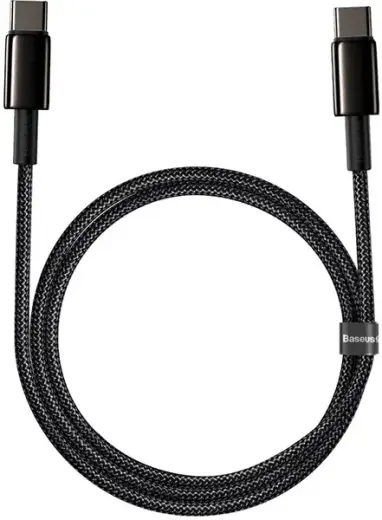 Baseus Tungsten Gold data transfer and charging cable | USB-C to USB-C | 100W | 1m | black