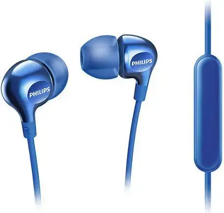 Wired earphones with microphone jack 3,5mm PHILIPS SHE3705BL blue