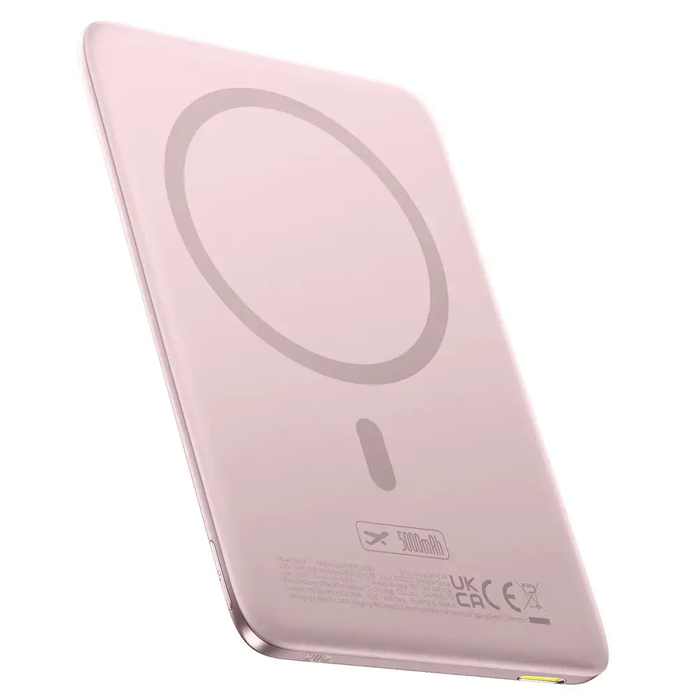 Baseus PicoGo AM41 ārējais akumulators (powerbank) | 5 000 mAh | 20W | USB-C, MagSafe | rozā