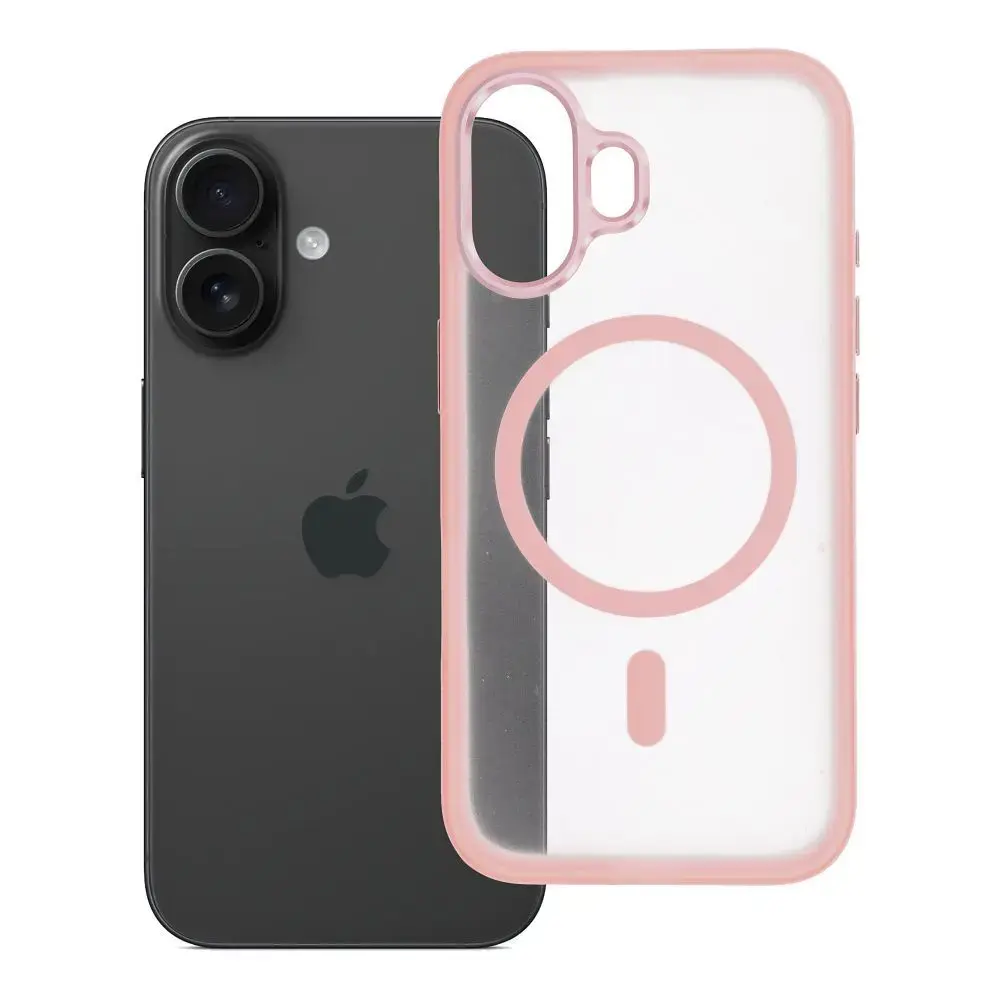 Flexline Mag Cover maciņš ar MagSafe atbalstu telefonam iPhone 16 rozā