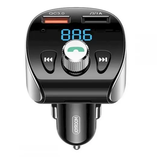 Joyroom FM Transmitter Bluetooth 5.0 car charger MP3 2x USB TF micro SD 18 W 3 A Quick Charge 3.0 black (JR-CL02)