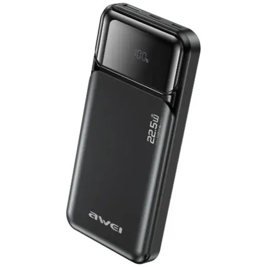 Awei PA-90 ārējais akumulators (powerbank) | 10 000 mAh | 22.5W | PD | USB-C | melns