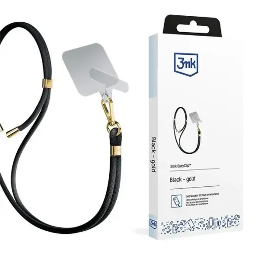 3MK EasyClip Black (gold) Phone Lanyard