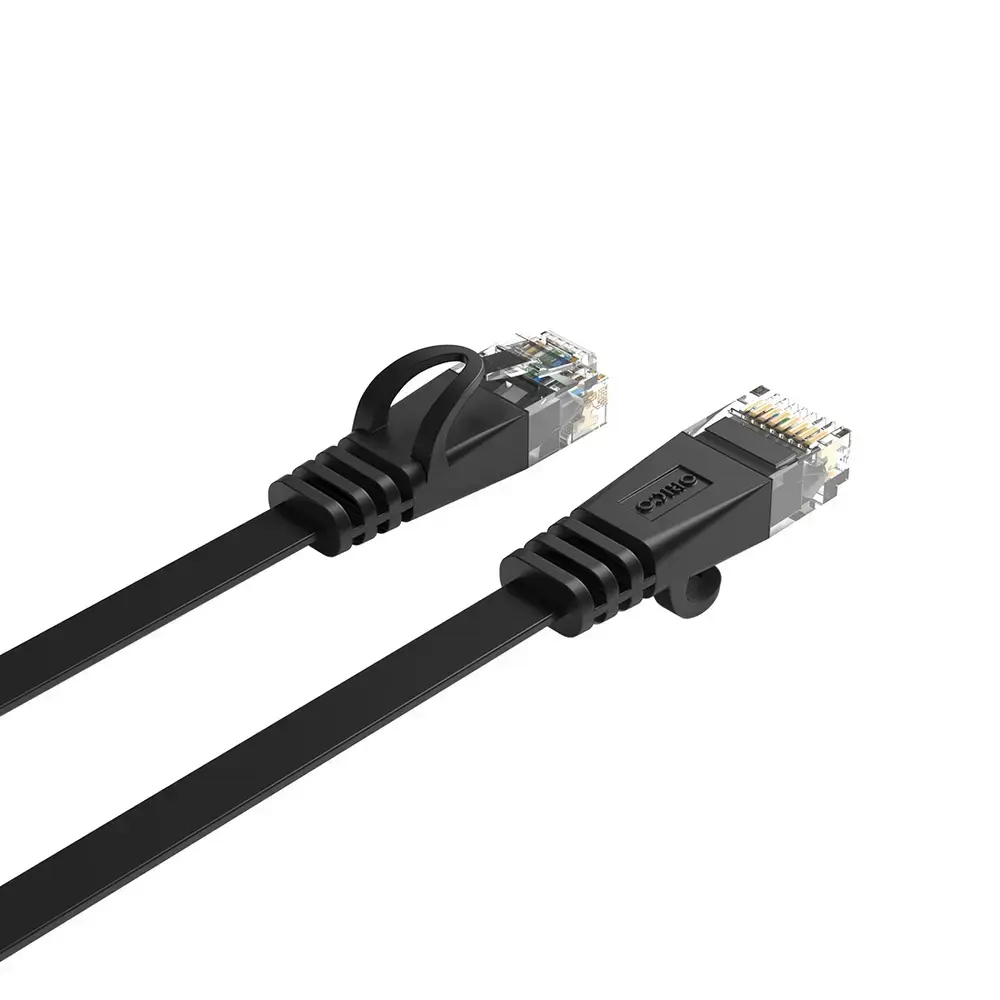 Orico PUG-C6B CAT6 1000Mbps RJ45 Ethernet Network Cable, Flat LAN, 15m, Black