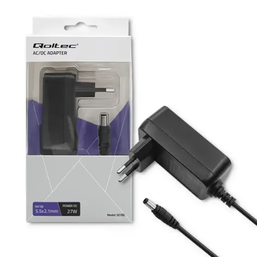 Qoltec Plug-in power supply  27W | 9V | 3A | 5.5*2.1