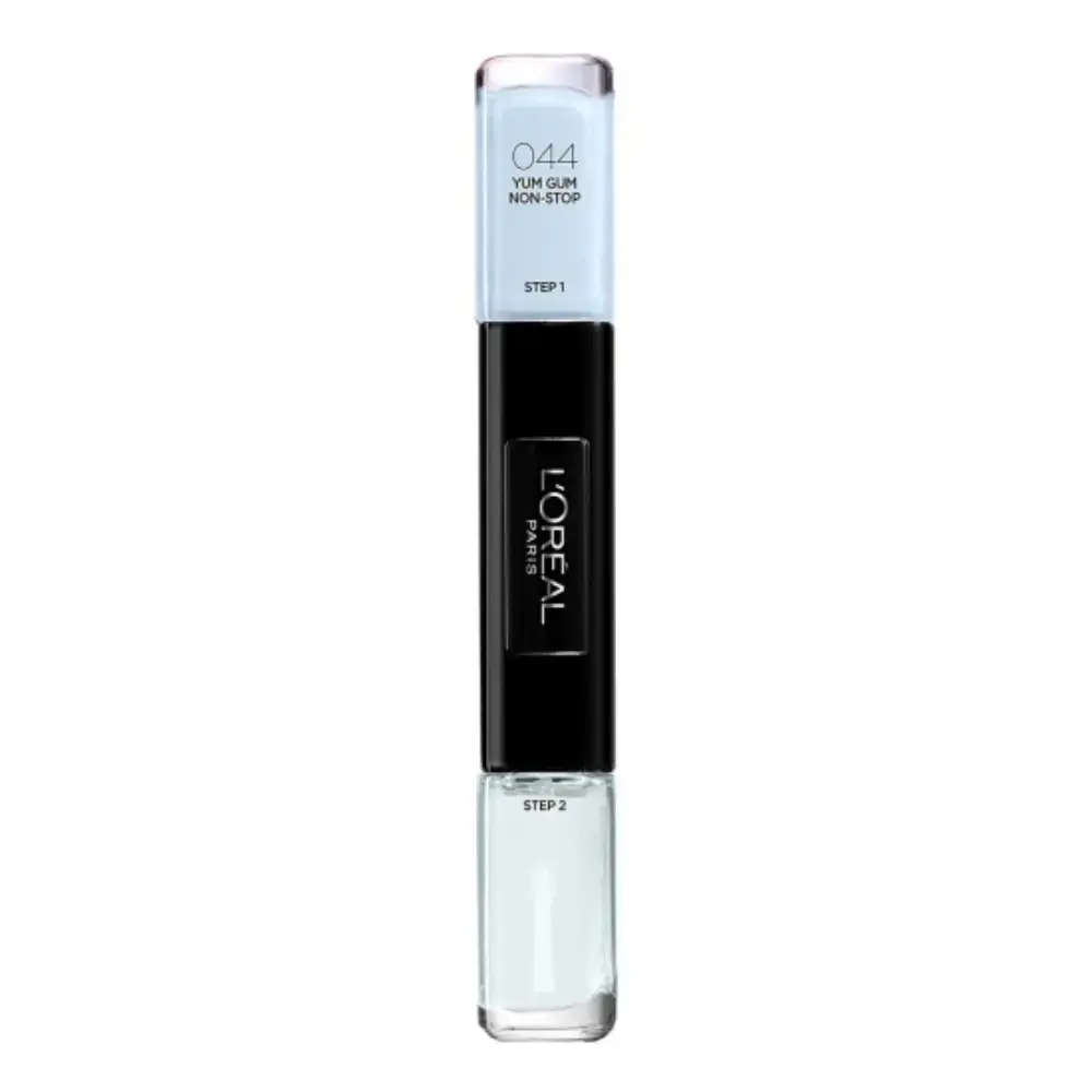 L'Oreal Paris, Infallible, Nail Polish 2-In-1, 44, Yum Gum Non-Stop, 2 x, 5 ml
