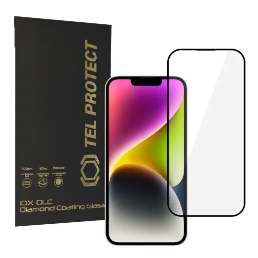 Tel Protect 10X HD DLC Diamond Coating karastatud kaitseklaas telefonile iPhone 16e | iPhone 14 | iPhone 13 Pro | iPhone 13