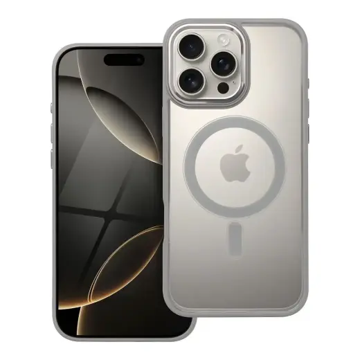 Color Edge Mag phone case with MagSafe support for iPhone 16 Pro Max gray