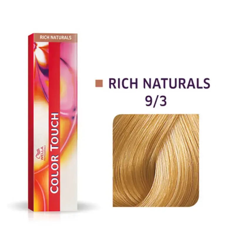 Wella Professionals, Color Touch, Ammonia-Free, Semi-Permanent Hair Dye, 9/3 Golden Light Blonde Mahogany, 60 ml