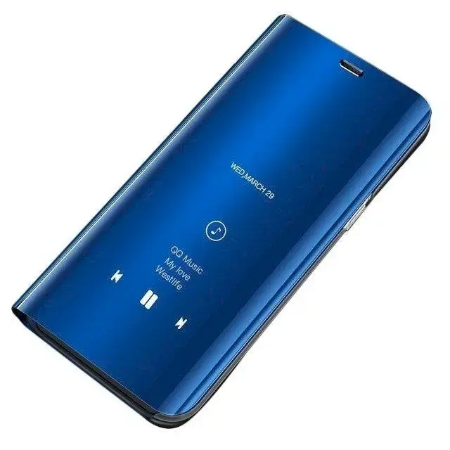 Fusion Clear View Case Grāmatveida Maks Priekš Xiaomi Redmi Note 8 Pro Zils