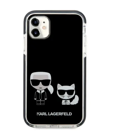 Karl Lagerfeld TPE Karl and Choupette Case for iPhone 11 Black