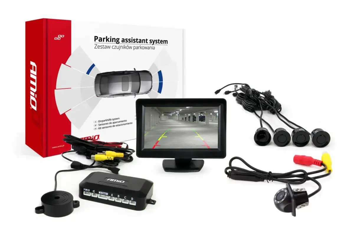 Parking assistant system TFT01 4,3" with HD-305 LED 4 sensors black