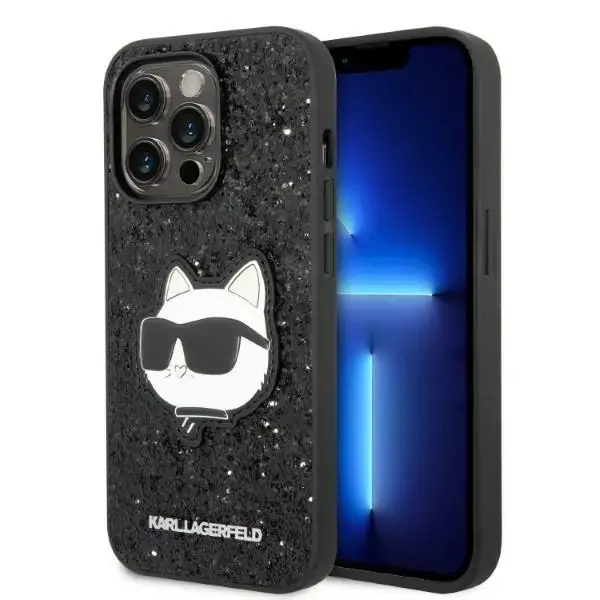 Karl Lagerfeld KLHCP14XG2CPK iPhone 14 Pro Max 6,7" czarny|black hardcase Glitter Choupette Patch