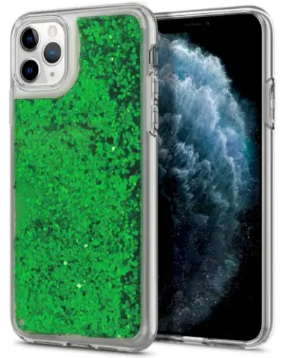 Fusion Fun Liquid Back Case Protect Silicone Case For Samsung A217 Galaxy A21s Transparent - Green