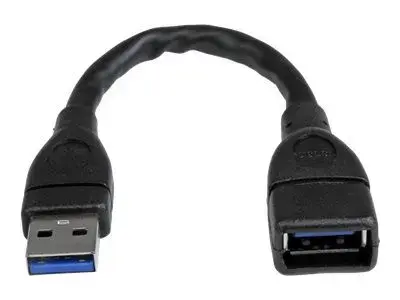 StarTech.com 6in Short USB 3.0 Extension Adapter Cable (USB-A Male to USB-A Female) - USB 3.1 Gen 1 (5Gbps) Port Saver Cable - Black (USB3EXT6INBK) - USB extension cable - USB Type A to USB Type A - 15.2 cm