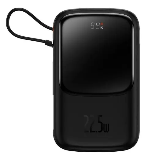 Внешний аккумулятор (powerbank) Baseus Qpow Digital Display | 10 000 мА·ч | 22.5 Вт | PD, QC | USB-C, USB-A | LED дисплей | чёрный