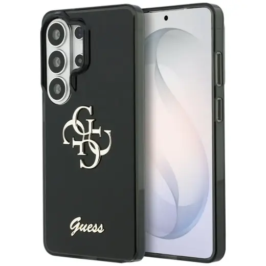 Guess IML Big Metal 4G Script чехол для телефона Samsung Galaxy S26 Ultra (S948) чёрный