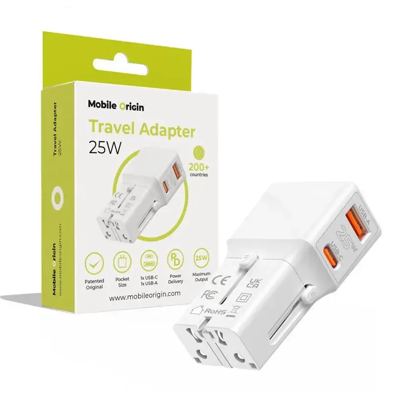 Mobile Origin Travel adapter 25W, EU/US/UK/AU