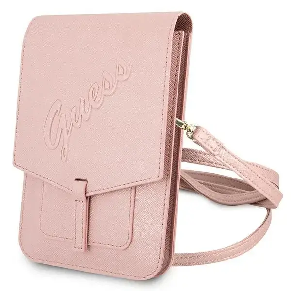 Guess Handbag GUWBRSAVSPI Pink Saffiano Script