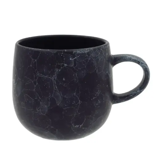 Krūze 430ml melns marmors 