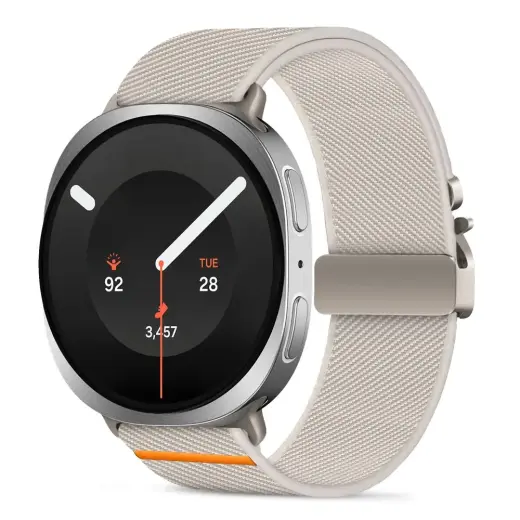 Tech-Protect Nylon Clasp išmaniojo laikrodžio dirželis Samsung Galaxy Watch 8/9/Classic (40/44/46 mm) | nailoninis | smėlio