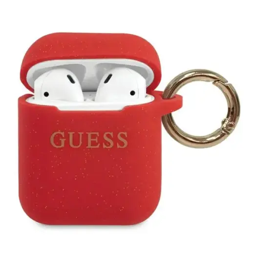 GUACCSILGLRE Guess Silicone Case for Airpods 1|2 Red