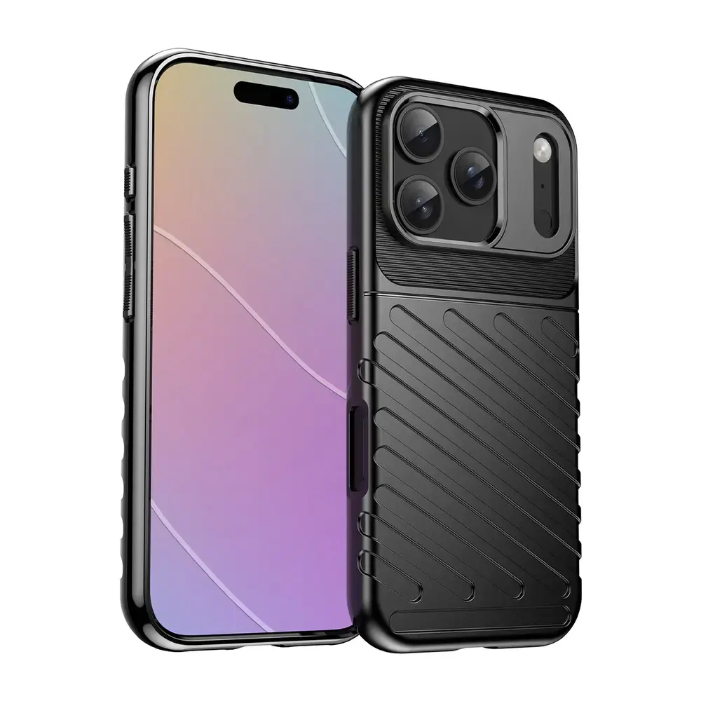 Thunder maciņš telefonam iPhone 17 Pro Max melns