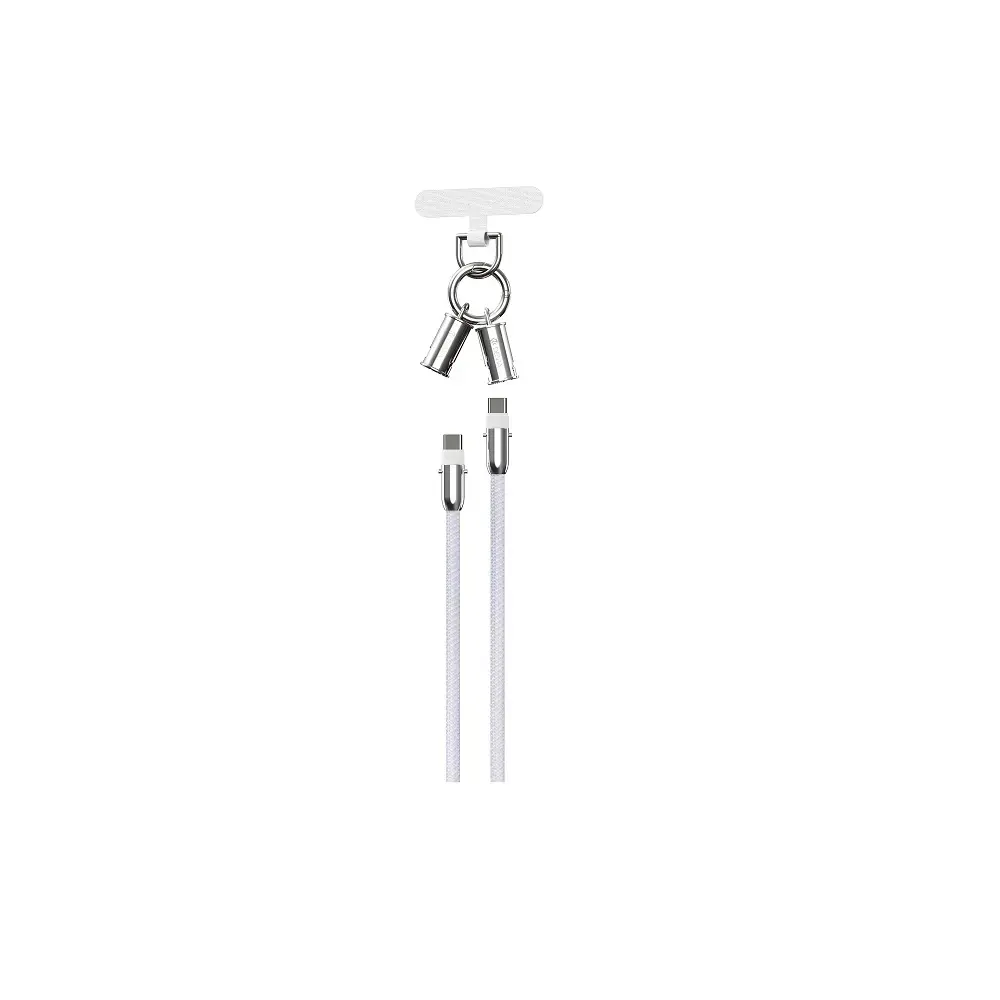 Devia cable lanyard 2in1 PD data transfer and charging cable | USB-C to USB-C | 60W | 0.3m | purple