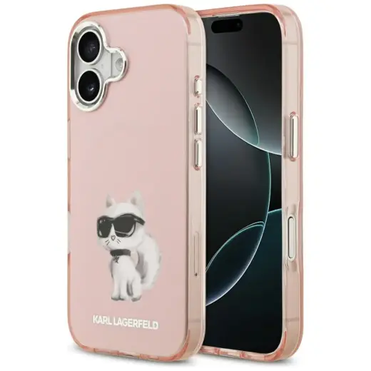 Karl Lagerfeld IML Aquarelle чехол с поддержкой MagSafe для телефона iPhone 17 розовый