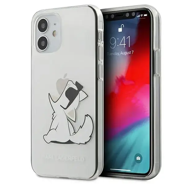 Karl Lagerfeld KLHCP12SCFNRC Choupette Eat Cover For Apple iPhone 12 Mini Transparent
