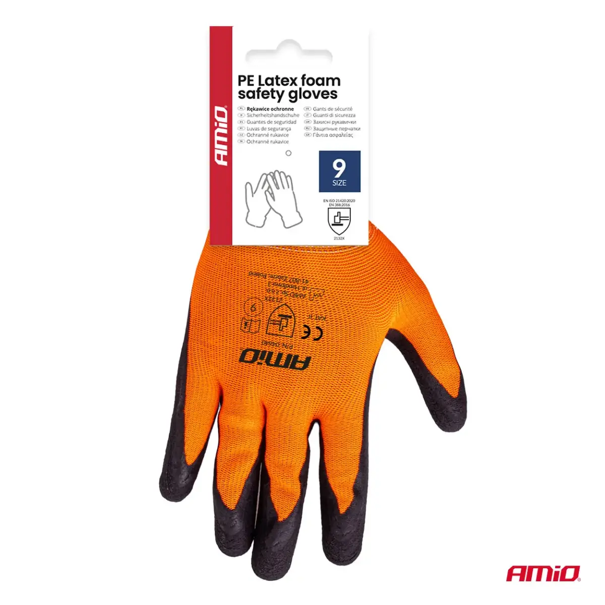 PE Latex foamsafety gloves 4 pcs Size 9 (2 pairs), 2132X AMIO-04640