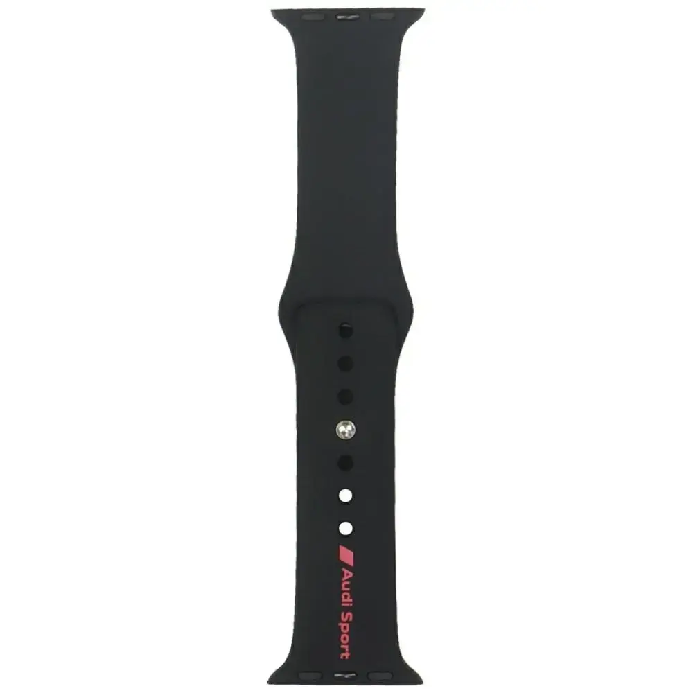 Audi Sport Red Logo Silicone Watch Strap for Apple Watch 40 | 41 | 42 mm - black