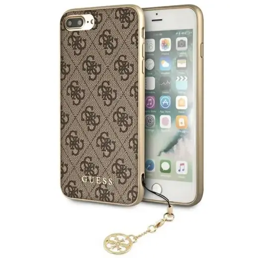 GUHCI8LGF4GBR Guess Charms Hard Case 4G Brown for iPhone 7|8 Plus